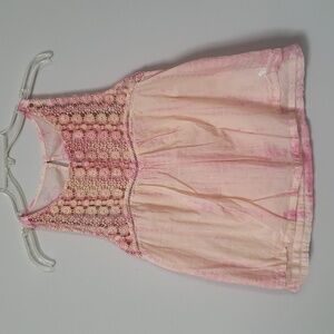 Abercrombie & Fitch Top Womens L Floral Crochet Tiered Baby Doll Ethereal Tank